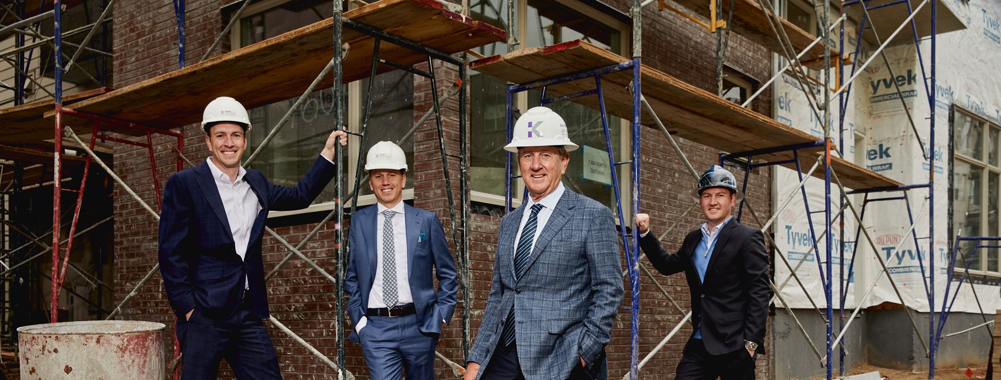 koelbel family in hard hats